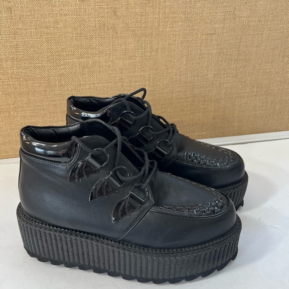 Strange Cvlt Creepers Black Super Kreep Platform Shoes Size 10 - Picture 3 of 15